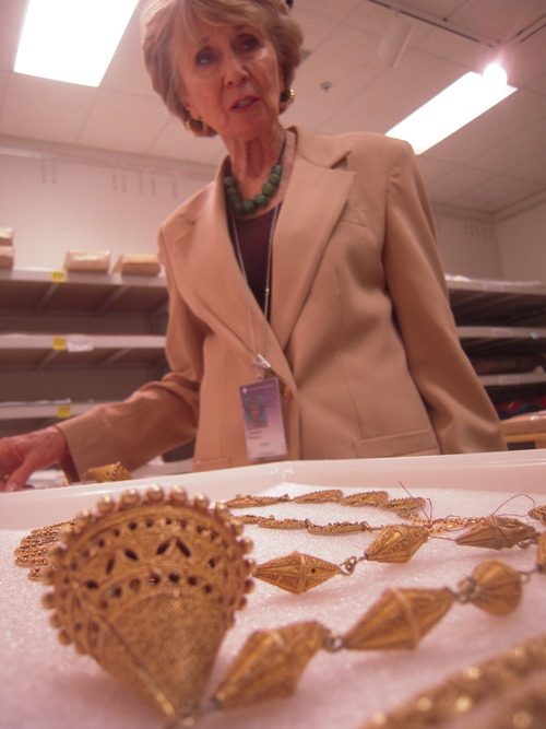 Thomas Burr  |  The Salt Lake Tribune
Marian Ashby Johnson of Provo looks over a collection of jewelry she's amassed from time spent in Senegal. The former art history professor at Brigham Young University is donating one of the world's largest collections of jewelry from the West African country to the Smithsonian's National Museum of African Art.