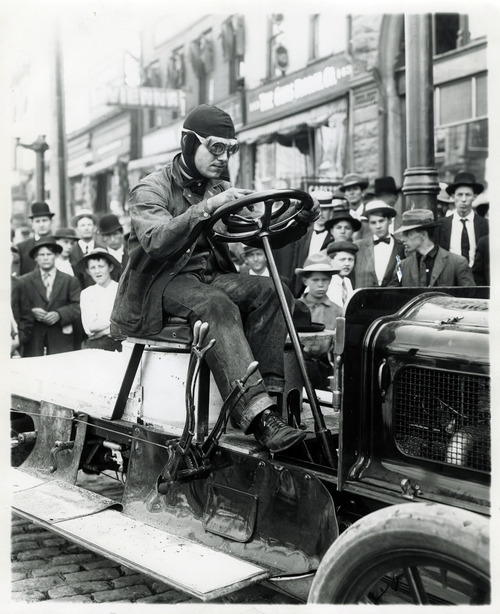 Tribune file photo

This June 29, 1907, photo shows a driver in the Hill Climbing Automobile Contest, held in Salt Lake City. The 1.5 mile race was broken down into nine different categories for different types of automobiles.