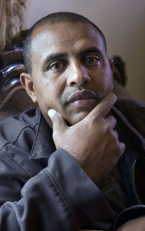 Al Hartmann  |  The Salt Lake Tribune
Almoh Bahaji ponders the death of his nephew, Omar Sharif, who was allegedly murdered at the Utah State Hospital for the mentally ill last spring. After eight months, the family has felt ignored because no information about the case has been provided to them.
