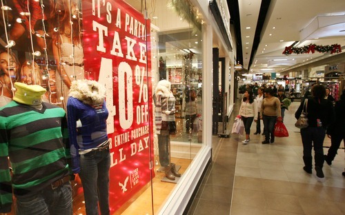 Steve Griffin  |  The Salt Lake Tribune

Black Friday shoppers check out the deals at the Fashion Place mall in Murray on Friday, Nov. 25, 2011.