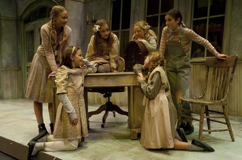 Chris Detrick  |  The Salt Lake Tribune
Orphans Ariana Bagley, Cedi Christensen, Ally Ioannides, Lizzie Rosen, Olivia Smith-Triggs and Addie Wray perform during a rehearsal for 