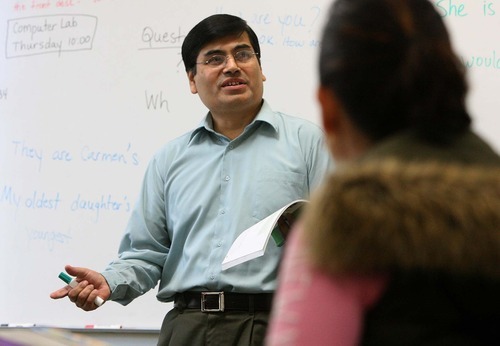 Leah Hogsten | The Salt Lake Tribune  
David Pizarro teaches English as a Second Language (ESL) classes  at the Sorenson Unity Center through the Horizonte Instruction and Training Center.