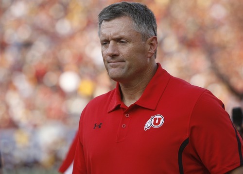 Chris Detrick  |  The Salt Lake Tribune
Utah Utes head coach Kyle Whittingham during the first half of the game at the Los Angeles Memorial Coliseum on Sept. 10, 2011.