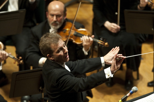 Photo by Chris Detrick | The Salt Lake Tribune 
Thierry Fischer conducts the Utah Symphony at Abravanel Hall Friday May 27, 2011.