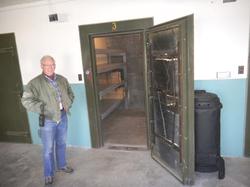 Tom Wharton | The Salt Lake Tribune
Jim Petersen, director of the Wendover Airport, shows off vault in bomb sight storage building that is part of Historic Wendover Airfield Tour.