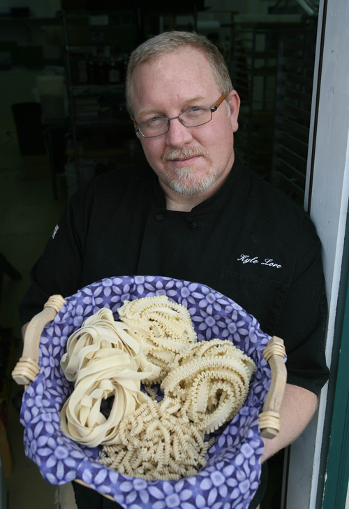 Leah Hogsten  |  The Salt Lake Tribune
Kyle Lore, chef and owner of nu Nooz Pasta, uses high-protein flour that gives his noodles the proper 