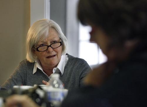 Scott Sommerdorf  |  The Salt Lake Tribune             
Kay Rudd leads the group during a meeting at The Vine Institute, Monday, Nov. 28, 2011. The Institute trains refugees to be Christian ministers either in their home countries or in refugee congregations in Utah.