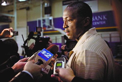 Kim Raff | The Salt Lake Tribune
Head coach of the Jazz, Tyrone Corbin at a press conference at the Jazz practice facility in Salt Lake City, Utah on Wednesday, December 7, 2011.
