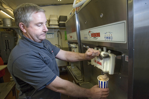 Paul Fraughton | The Salt Lake Tribune
Kelly Christensen makes a milkshake at the Iceberg Drive Inn. He, along with his mother, Jolynn, and Sherri Cropper took over the iconic eatery in 1996, and has expanded to 15 locations in four states.