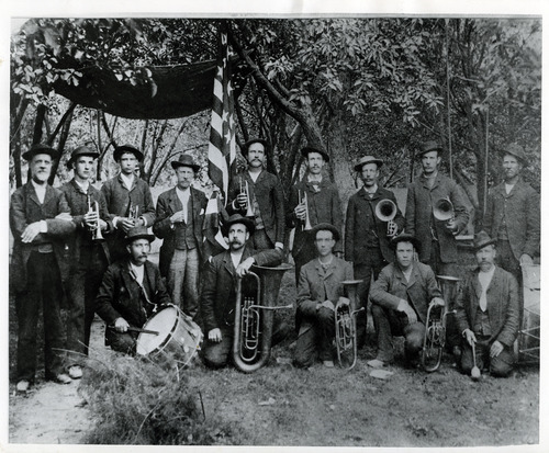Tribune file photo

The first band in Nephi, Utah, 1870.