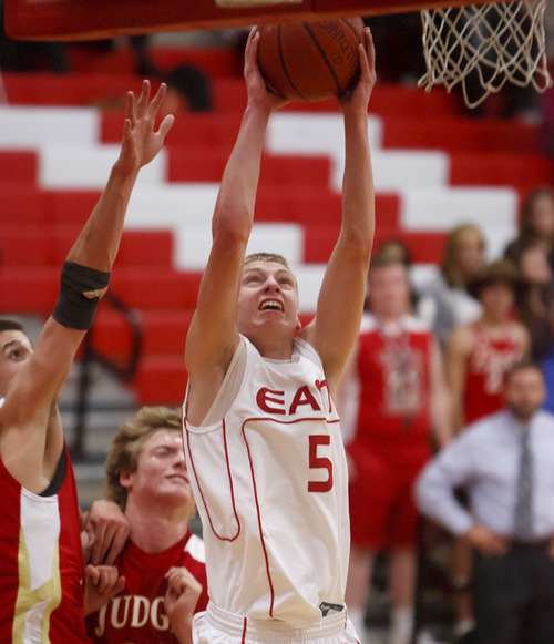 Trent Nelson  |  The Salt Lake Tribune
East's Parker Van Dyke (5) shoots the ball as East faced Judge Memorial High School boys' basketball in Salt Lake City, Utah, Wednesday, December 7, 2011.