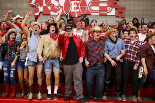 Trent Nelson  |  The Salt Lake Tribune
East fans as East faced Judge Memorial High School boys' basketball in Salt Lake City, Utah, Wednesday, December 7, 2011.