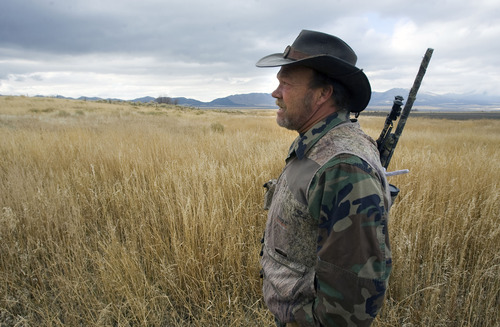 Al Hartmann  |  The Salt Lake Tribune
Bill Keebler is a varmint hunting outfitter. He specializes in coyote hunting. He often hunts the basins and mountain ranges west of his home in Vernon.