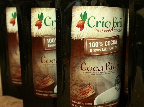 Leah Hogsten | The Salt Lake Tribune  
 Crio Bru is not just ordinary hot cocoa. It's made from ground cocoa beans but it is brewed like coffee, high in anti-oxidents and caffeine free.