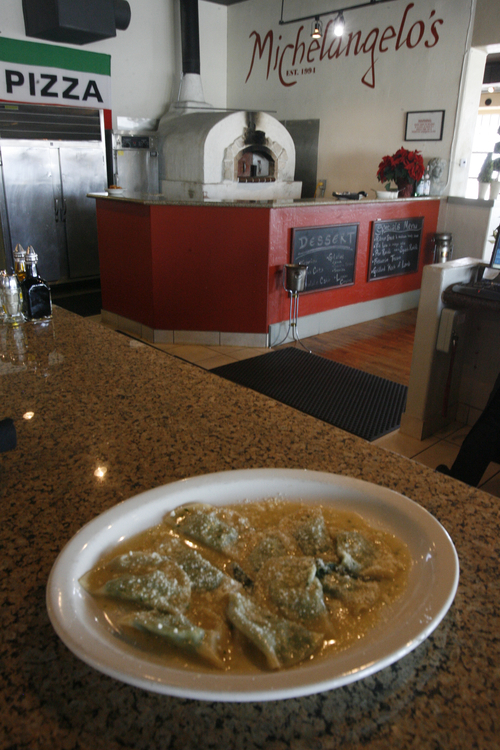 Rick Egan  | The Salt Lake Tribune 

Spinach ravioli, at the original location of Michelangelo Ristorante, on Highland Drive in Salt Lake City.