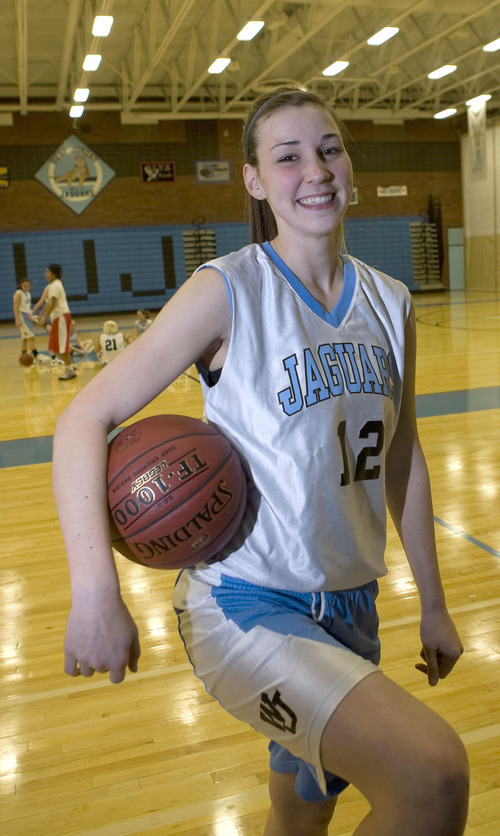 Al Hartmann  |  The Salt Lake Tribune
West Jordan girls basketball team's Lejla Hadzialijagic is from Bosnia.  She gives West Jordan a legitimate post threat.