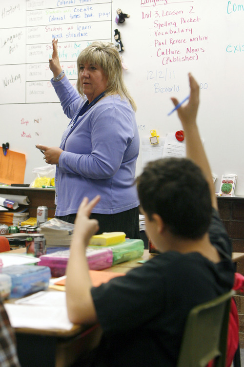 Francisco Kjolseth  |  The Salt Lake Tribune
Taylorsville's Plymouth Elementary was one of 100 schools nationwide to win a $5,000 grant from Kleenex to help pay for field trips. Fifth-grade teacher Cindy Bateman started the campaign. She has relied on grants in recent years to supplement her teaching. One such item is a garden that was funded by Disney's Planet Challenge.