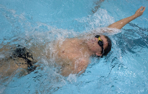 Al Hartmann  |  The Salt Lake Tribune
Taylorsville HIgh School swimming team's Benjamin Baldridge.