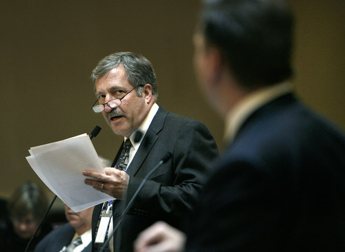 Tribune file photo 
Jon Greiner, shown here as an Ogden state senator, has been found in violation of the federal Hatch Act by the Merit System Protection Board. The act prohibits people who oversee federally funded programs from serving in partisan elected office. The board ruled that Greiner should be fired from his job as Ogden Police Chief or the city could face the loss of federal funds.