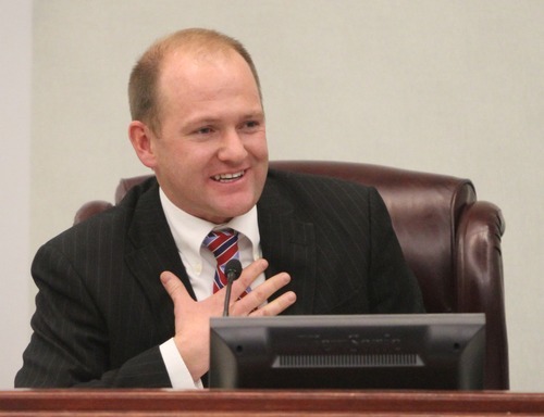 Rick Egan  | The Salt Lake Tribune 

Ben Southworth speaks after being sworn in as West Jordan City Council Member, Wednesday, January 4, 2012.