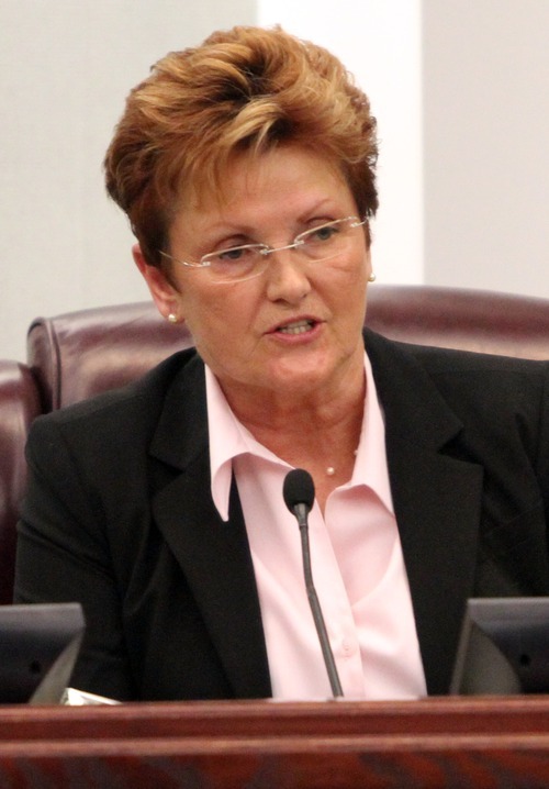 Rick Egan  | The Salt Lake Tribune 

Judy Hansen speaks after being sworn in as West Jordan City Council Member, Wednesday, January 4, 2012.