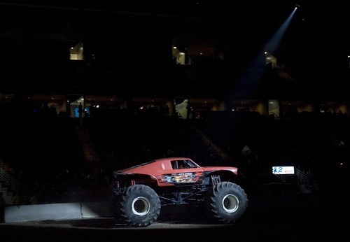 Kim Raff I The Salt Lake Tribune
Larry Quick's Dare Devil is introduced during the Monster Truck Winternationals at the Maverik Center in West Valley City, Utah on January 7, 2012.