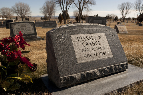 Jeremy Harmon  |  The Salt Lake Tribune

Ulysses W. Grange's headstone is seen in Huntington, Utah, on Thursday, January 12, 2012.
