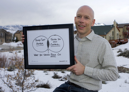 Al Hartmann  |  The Salt Lake Tribune 
Carl Richards is a New York Times blogger and certified financial planner who lives in Park City.  His blog, Bucks, has been a weekly fixture in the NYT since February 2010.  Part of each blog post includes a simple sketch designed to illustrate the point he makes in the blog.