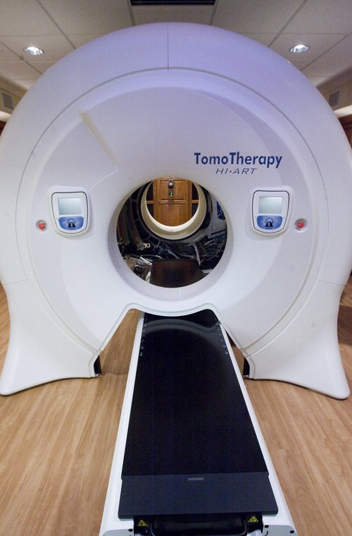 Rick Egan  | The Salt Lake Tribune 
Gamma West Cancer Services' TomoTherapy machine is on display during an open house at St. Mark's Hospital Friday to showcase new image-guided radiation therapy technology.