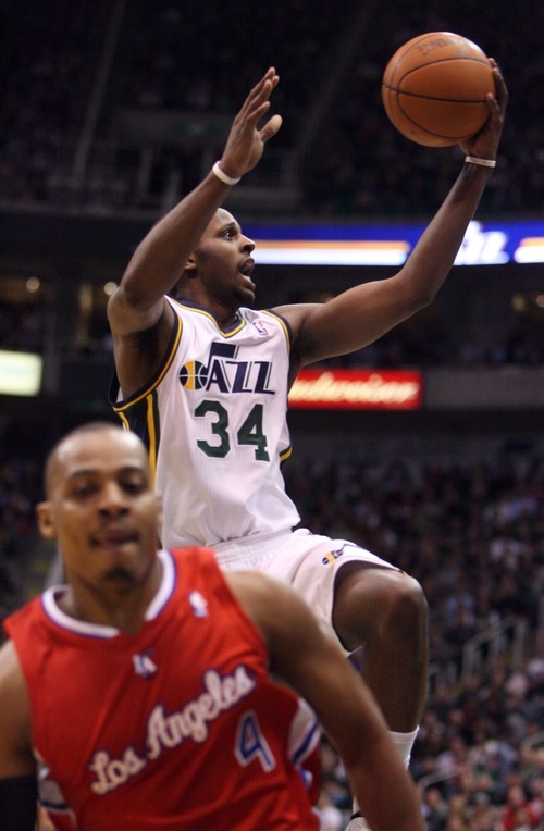 Steve Griffin  |  The Salt Lake Tribune


Utah's C.J. Miles glides to the basket for two points during first half action of the Utah Jazz versus Los Angeles Clippers game at EnergySolutions Arean in Salt Lake City, Utah  Tuesday, January 17, 2012.