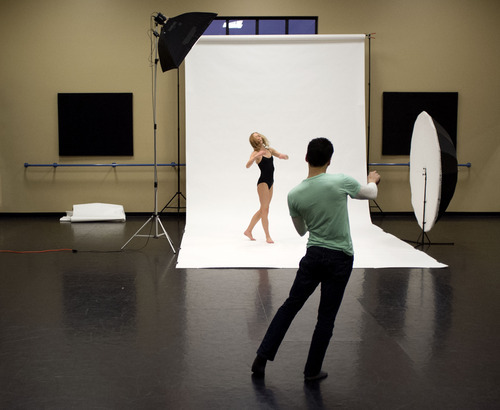 Trent Nelson  |  The Salt Lake Tribune
Chris Peddecord is a dancer who also specializes in photographing dancers.  Peddecord photographed performers from Odyssey Dance Theatre at The Point Performing Arts Academy in Highland on Friday, Dec. 16, 2011.