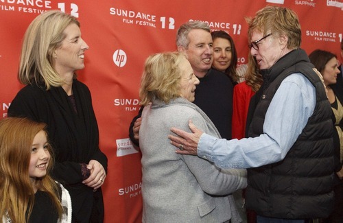 Leah Hogsten | The Salt Lake Tribune  
Robert Redford, Sundance Film Festival president and founder,  greets Ethel Skakel Kennedy and filmmaker Rory Kennedy (left) Friday, Jan. 20, 2012, prior to the screening of 