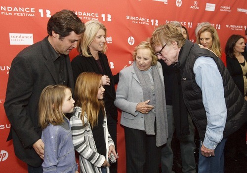 Leah Hogsten | The Salt Lake Tribune  
 Rory Kennedy, (center),husband Mark Bailey(left),  mother Ethel Skakel Kennedy(right) and daughters Bridget Katherine Kennedy-Bailey (left) and Georgia Elizabeth Kennedy-Bailey greet Sundance Film Festival President and Founder Robert Redford Friday, January 20, 2012 prior to the screening of 
