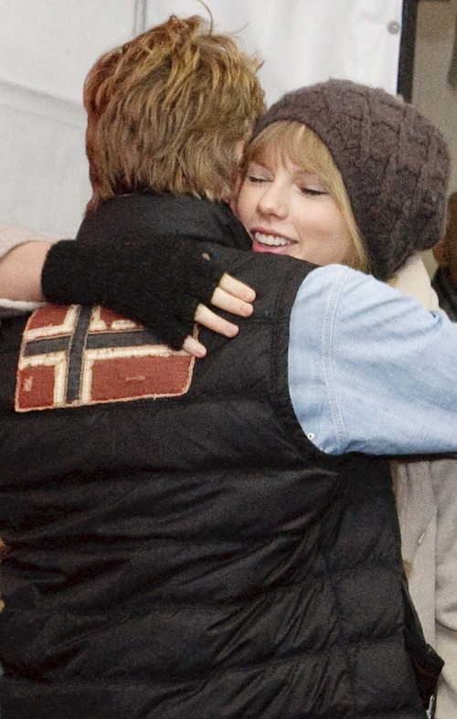 Leah Hogsten | The Salt Lake Tribune  
Robert Redford, Sundance Film Festival president and founder,  greets singer Taylor Swift on Friday, Jan. 20, 2012 prior to the screening of 