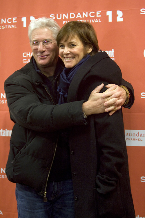 Kim Raff |The Salt Lake Tribune
Richard Gere poses for photographs with his wife actress Carey Lowell on the red carpet before the premiere of 