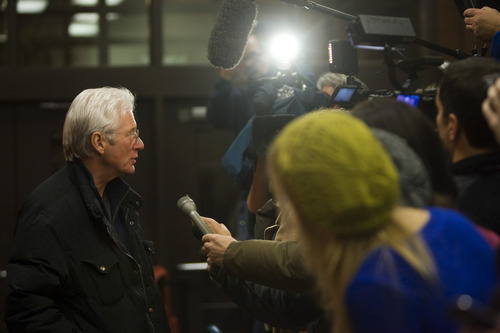 Kim Raff |The Salt Lake Tribune
Richard Gere gives interviews on the red carpet before the premiere of 