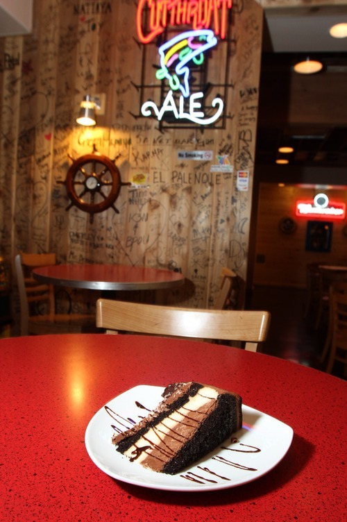 Rick Egan  | The Salt Lake Tribune 

The Happy Ending chocolate cake at Bucket O' Crawfish in West Valley City.