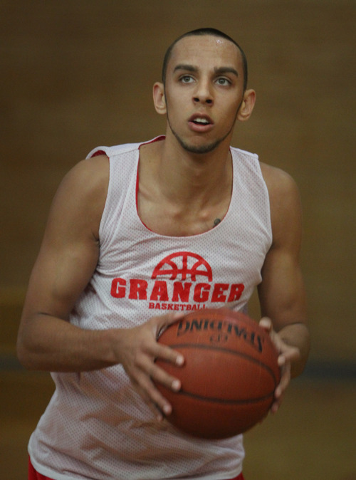 Rick Egan  | The Salt Lake Tribune 

Granger senior Isaiah Tademy practices with the Lancers at Granger High School, Monday, November 14, 2011.