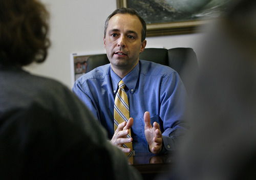 Scott Sommerdorf  |  The Salt Lake Tribune             
Tim Tingey, Murray's Administrative and Development Services director won a national Government Service Award from NeighborWorks America for conducting an extensive survey to determine Murray's housing needs. Photographed in his office, Thursday, January 5, 2012.