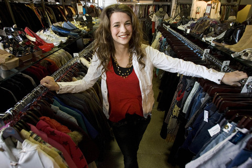 Paul Fraughton | The Salt Lake Tribune.
University of Utah business student, Chelsea Sloan in her clothing store Uptown Cheapskate.
 Friday, January 27, 2012
