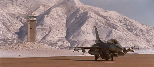 Tribune file photo
An F-16 taxing at Hill Air Force Base.  The Air Force has announced a restructuring of its civilian workforce, which state leaders say will mean the elimination of jobs at the northern Utah base.