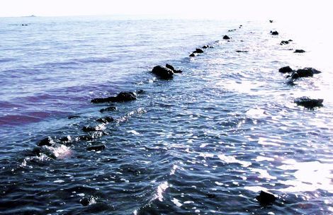 Glen Warchol  |  The Salt Lake Tribune
The waters of the Great Salt Lake are again engulfing the iconic rock sculpture, the Spiral Jetty, as photographed July 16, 2011.