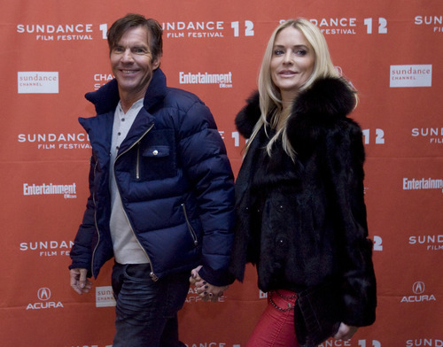 Kim Raff |The Salt Lake Tribune
(from left) Dennis Quaid and his wife Kimberly arrive on the red carpet before the premiere of 
