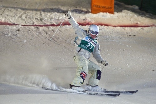 Chris Detrick  |  The Salt Lake Tribune
Britteny Cox competes during the VISA Freestyle International
World Cup Mogul Finals at Deer Valley Thursday February 2, 2012. Cox finished in third place.