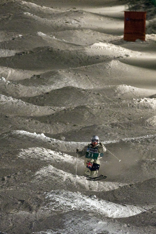 Chris Detrick  |  The Salt Lake Tribune
Britteny Cox competes during the VISA Freestyle International
World Cup Mogul Finals at Deer Valley Thursday February 2, 2012. Cox finished in third place.