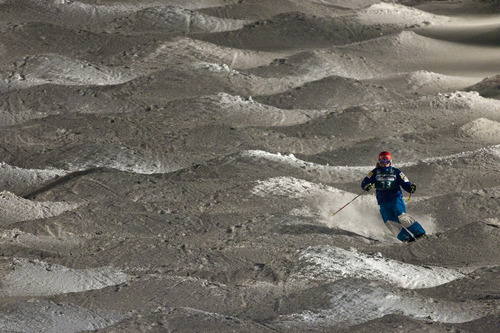 Chris Detrick  |  The Salt Lake Tribune
Heidi Kloser competes during the VISA Freestyle International World Cup Mogul Finals at Deer Valley Thursday February 2, 2012. Kloser finished in fourth place.