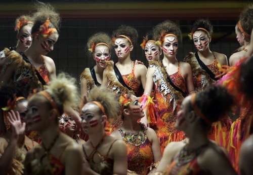 Kim Raff |The Salt Lake Tribune
Bountiful High School back stage before performing during the 4A Drill Team state championship at Utah Valley University in Orem, Utah on February 3, 2012.