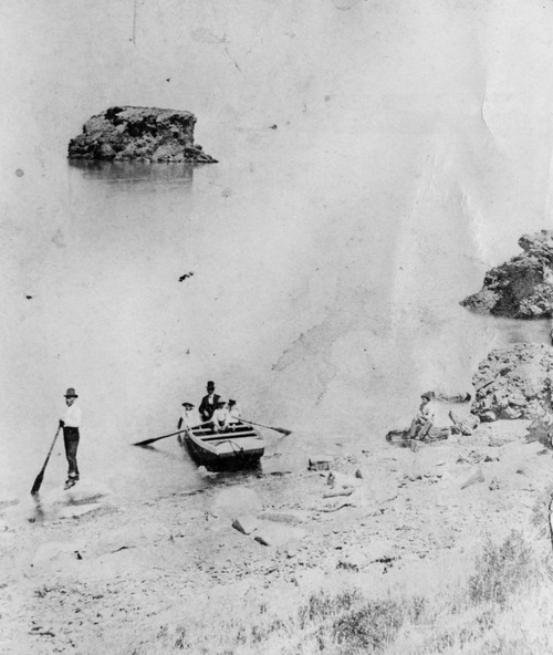 Black Rock beach in 1869 west of Salt Lake City, Utah. Black Rock is currently no longer under water and sits about a mile west of Saltair.

A Salt Lake Tribune article in a1947 edition is quoted saying: 
