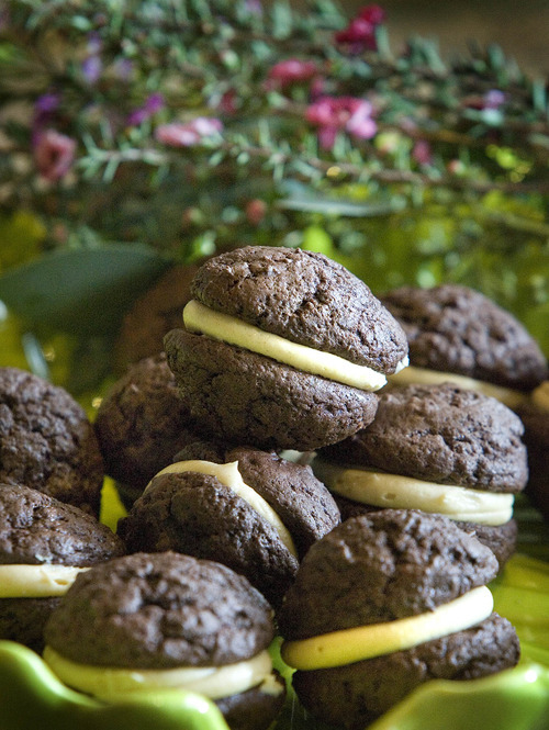 Paul Fraughton | The Salt Lake Tribune
Chocolate whoopie pies with peanut butter cream cheese filling from Romina Rasmussen, chef/owner of Les Madeleines bakery in Salt Lake City.