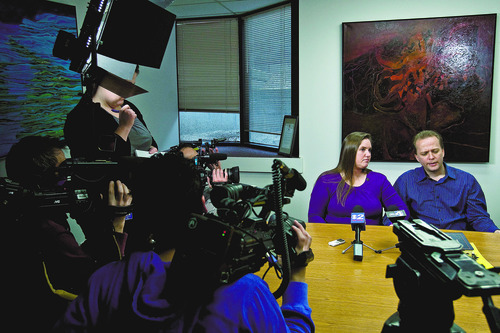 Chris Detrick  |  The Salt Lake Tribune
Jennifer and Kirk Graves talk about Susan Cox Powell and her kids Charlie and Braden Wednesday February 8, 2012. Jennifer Graves is Josh Powell's sister.